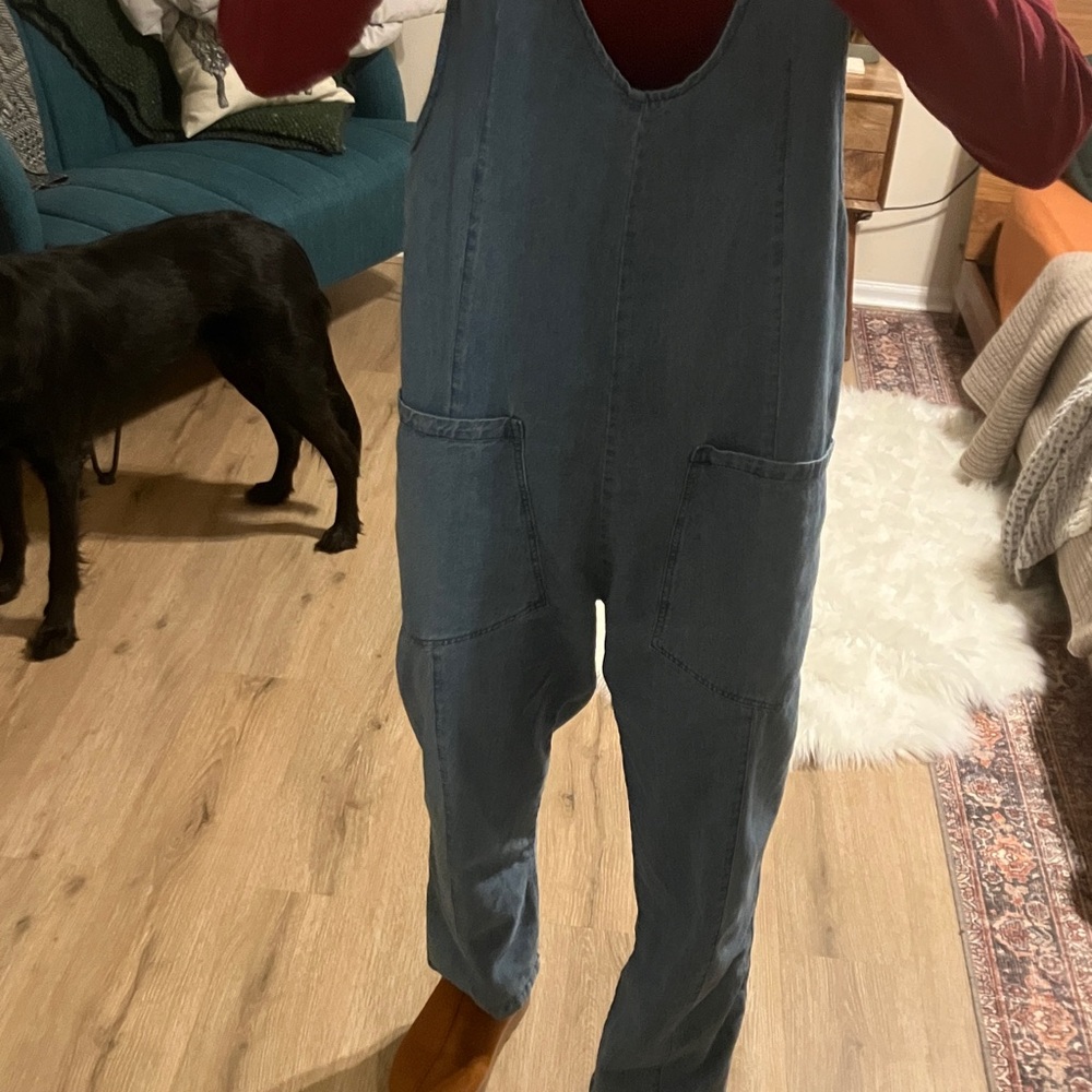 Women's Blue Denim Overalls - Picture 6 of 7